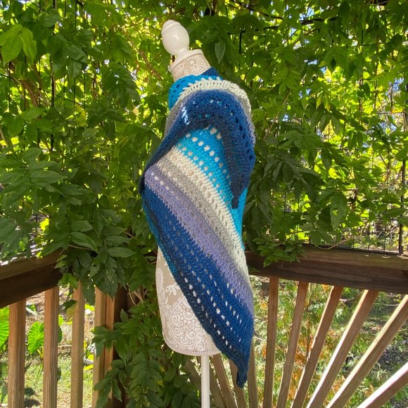 Handmade crocheted shawl shrug sweater. #2 - Picture 2 of 5